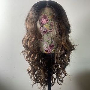💜 18” BROWN OMBRE BODY WAVY LACE FRONT WIG *NEW*
